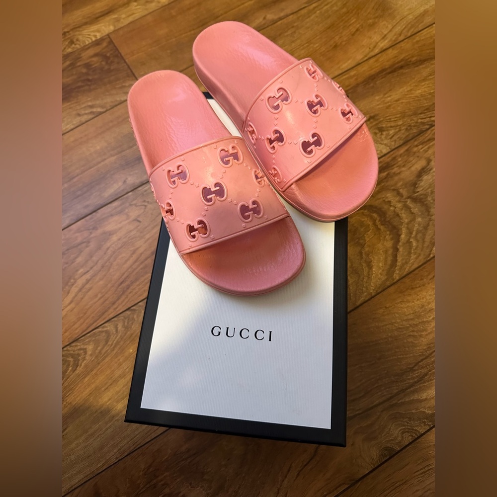 Authentic Gucci Pink Slide Sandals